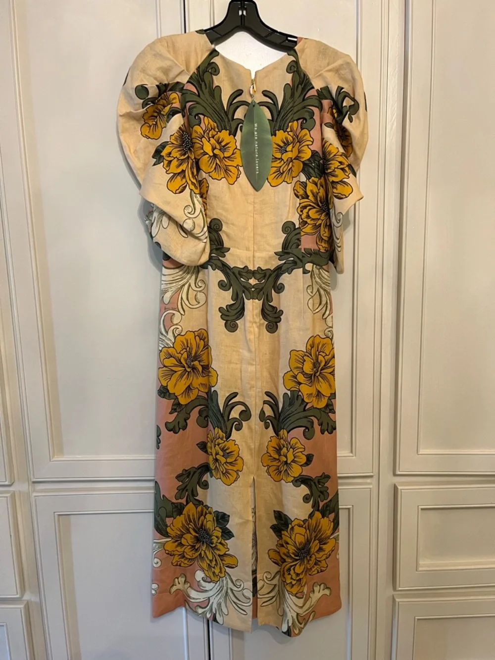 NWT FARM Rio Linen Floral Midi Dress - Picture 4 of 8